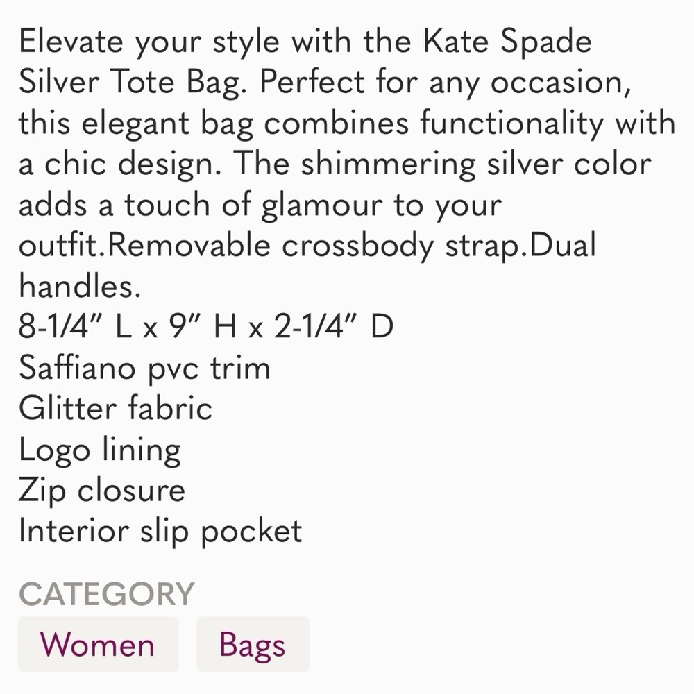 NWT- Kenzie Tote glitter mixed in top handle or crossbody options - Picture 10 of 10